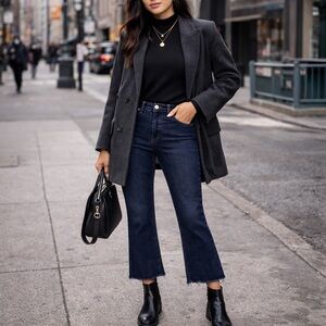 Rag & Bone Cropped Raw Fray Hem Flare Jeans " Dune" Size 27